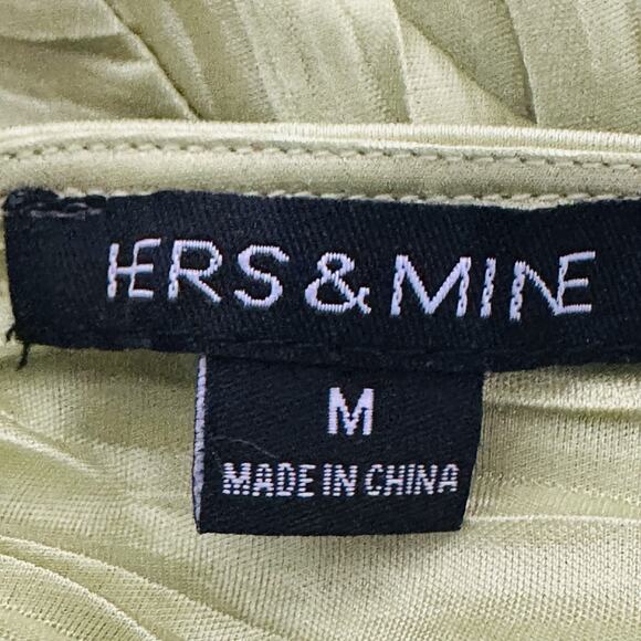 Hers & Mine Jumpsuit, Lime Green V-Neck Long Sleeve Straight Casual, Medium - Picture 6 of 6